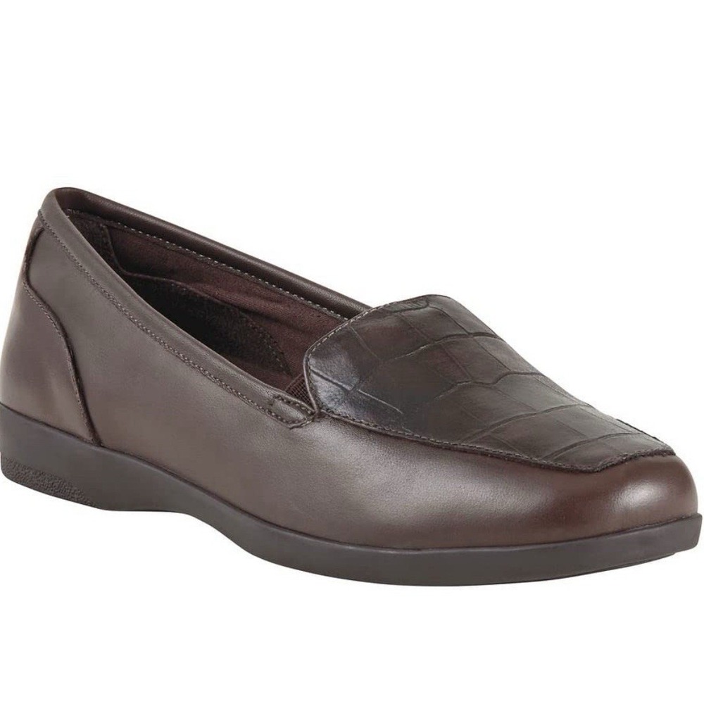 Easy Spirit Devitt Womens Slip On 8M US‎ Brown Crocodile Shoes New